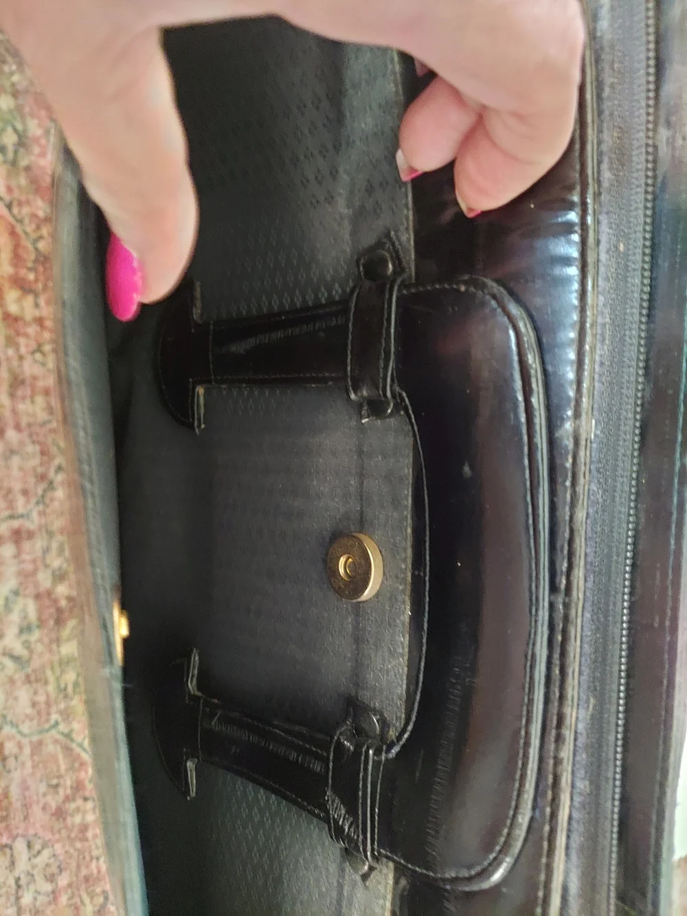 Vintage Black Men's/Women's Eel Skin Briefcase - Timeless Professional Carry